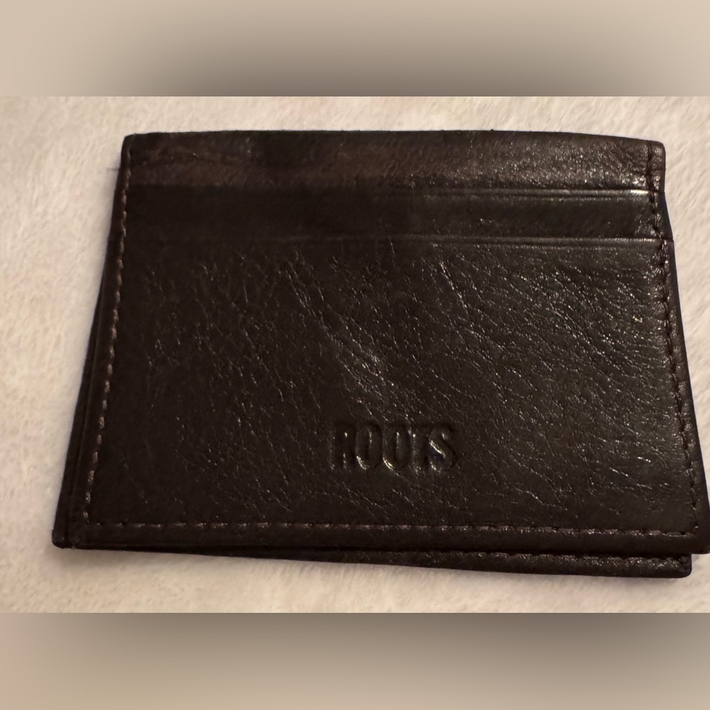 Roots Vintage Brown Slim Leather Card Holder